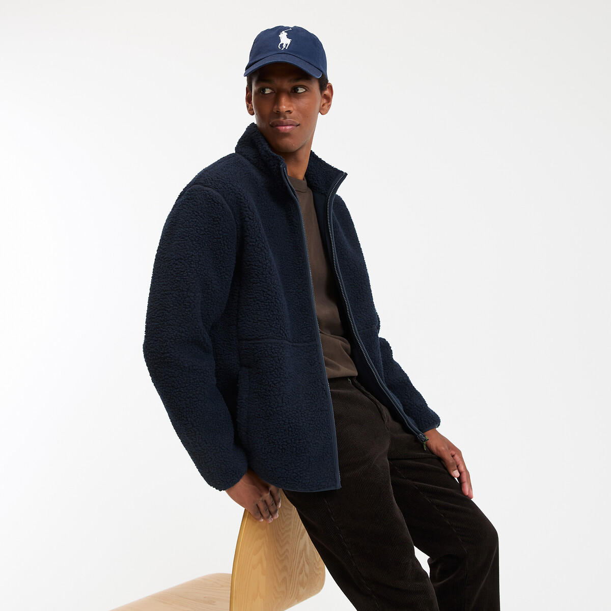 LA REDOUTE COLLECTIONS<br>Jaqueta curta de sherpa com gola alta, para meia-estação