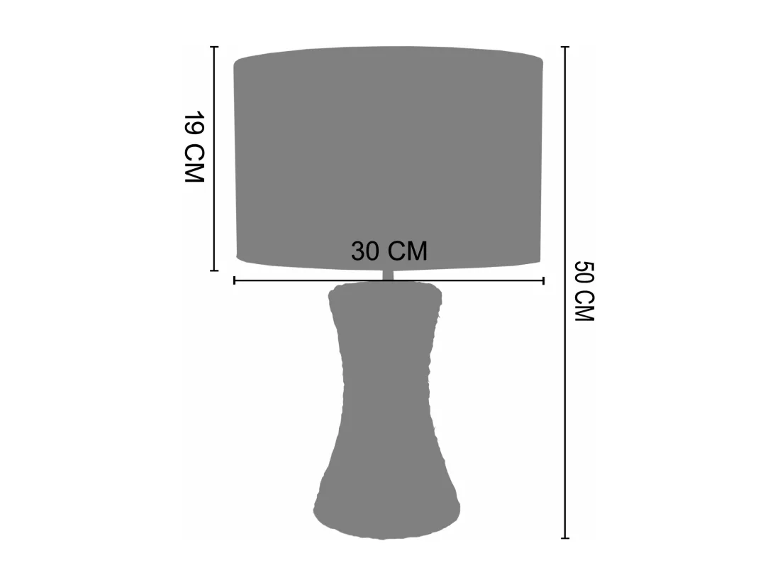 Lampe a poser évasé sisal corde marron 50 cm.