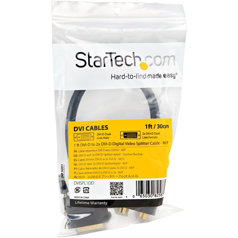 StarTech.com Câble Répartiteur en Y DVI-D vers 2x DVI-D 30 cm - Câble Splitter DVI-D - M/F