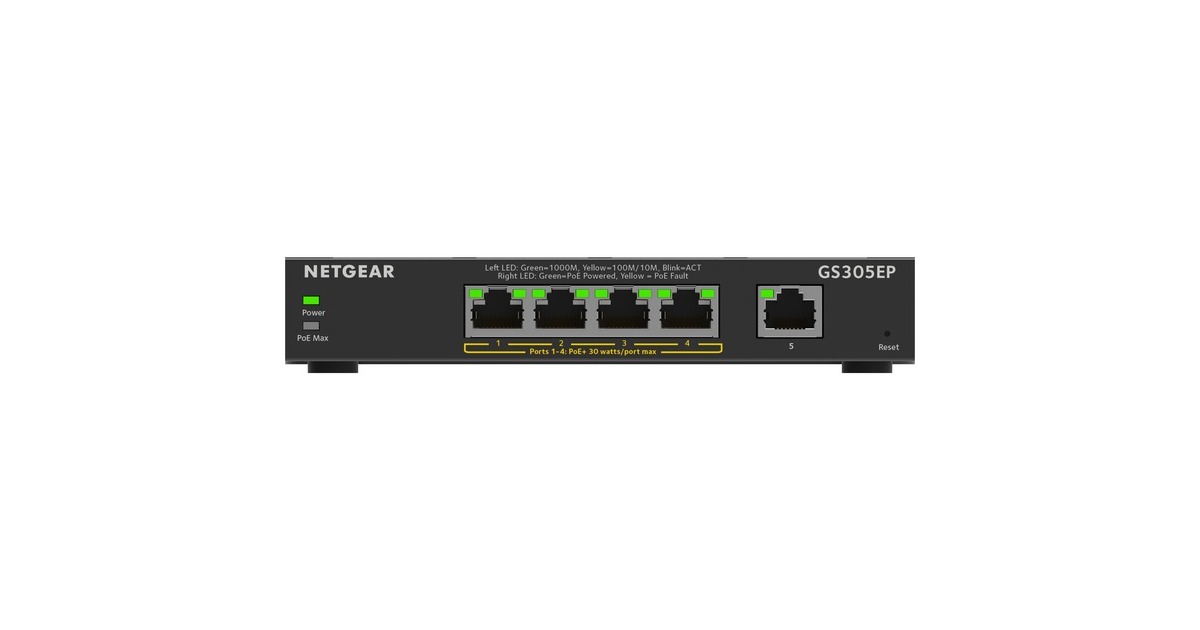 NetgearGS305EP switch  (Zwart)