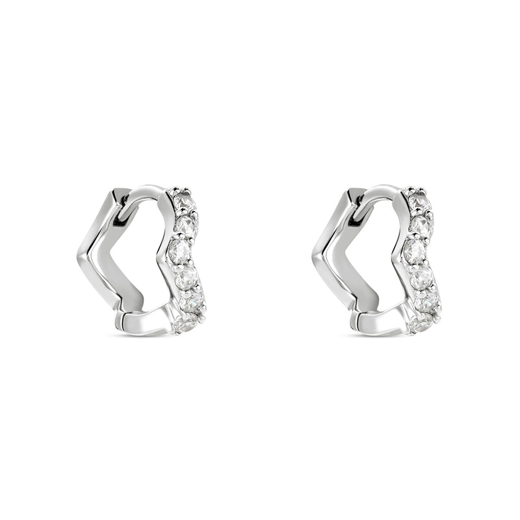 Créoles Kaylin Argent Blanc Oxyde De Zirconium