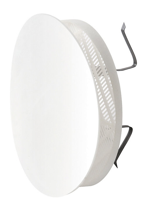 Grille d'aération alu Autogyre à persiennes avec moustiquaire blanche ø80 mm