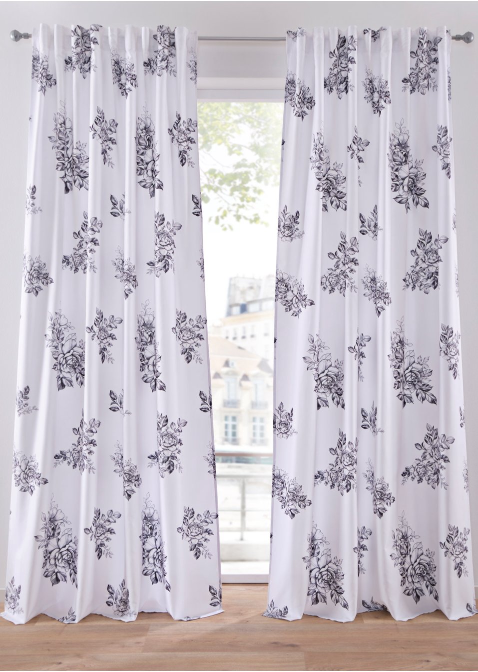 Panneau microfibre en polyester recyclé avec imprimé floral (1 pce.)
