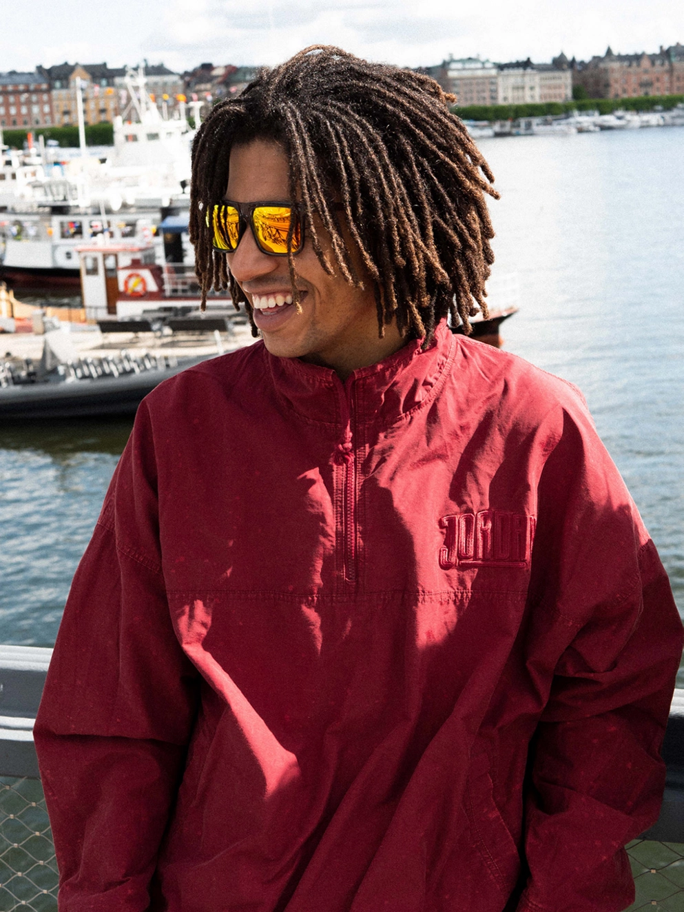 CHPO Bruce Grey Sunglasses red mirror
