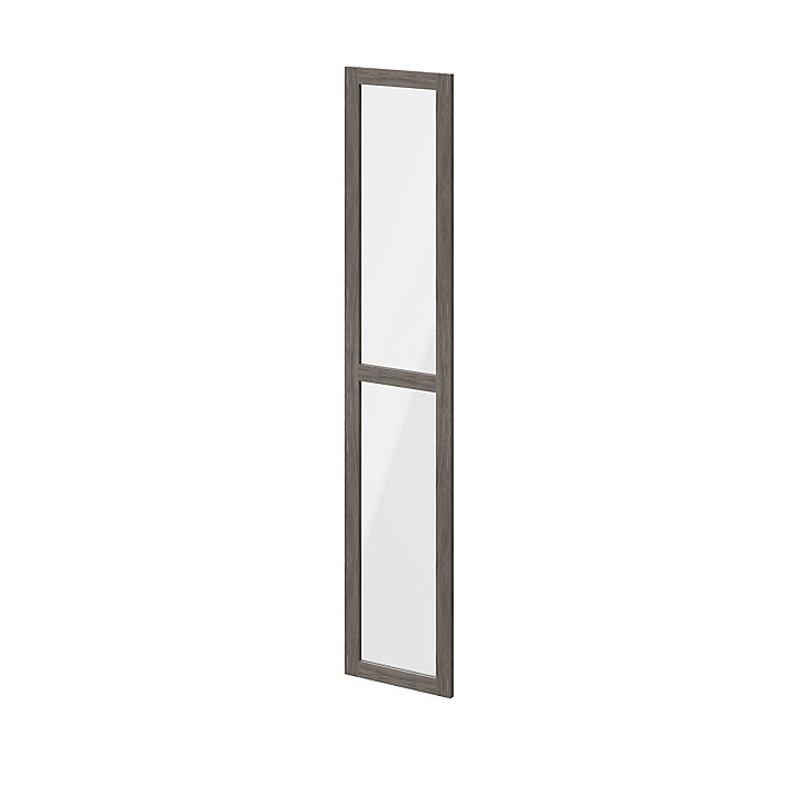 Porte battante verre transparent effet chêne grisé GoodHome Atomia H. 187,2 x L. 37,2 cm