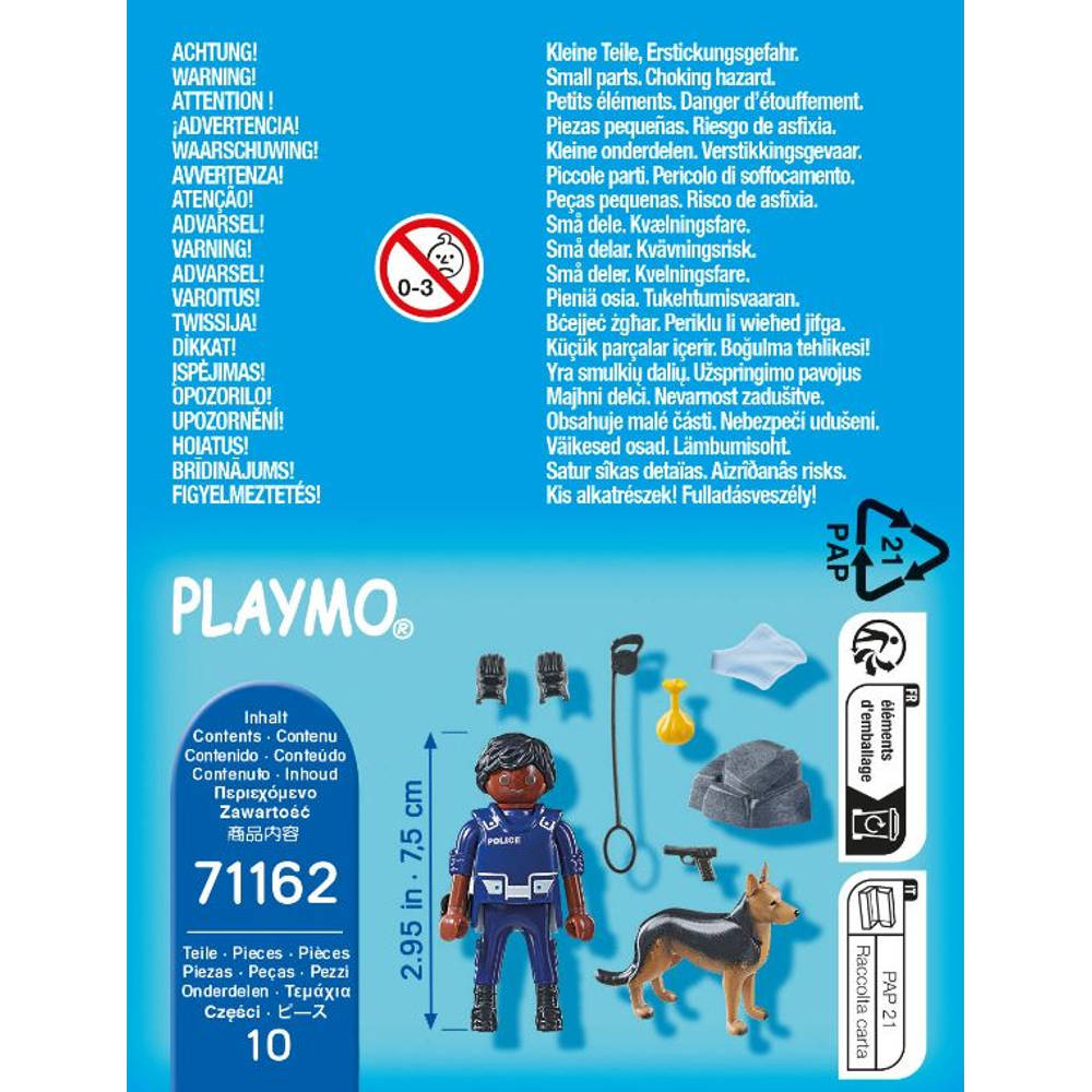 PLAYMOBIL SpecialPLUS politieagent met speurhond 71162
