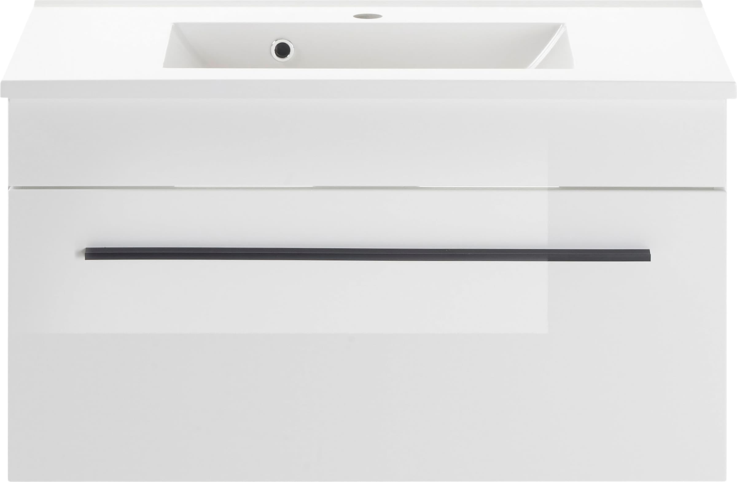 INOSIGN Waschtisch »Cantara, Waschtisch inkl. Waschbecken, modernes Design« mit schwarzen Griffen, ausreichend Stauraum