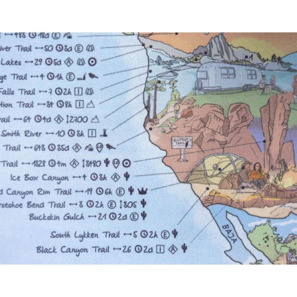 Awesome maps Wanderkarte Die besten Wanderwege der Welt handtuch