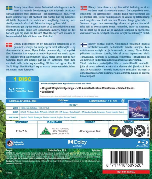 To På Flugt / Tangled - Disney - Blu-Ray
