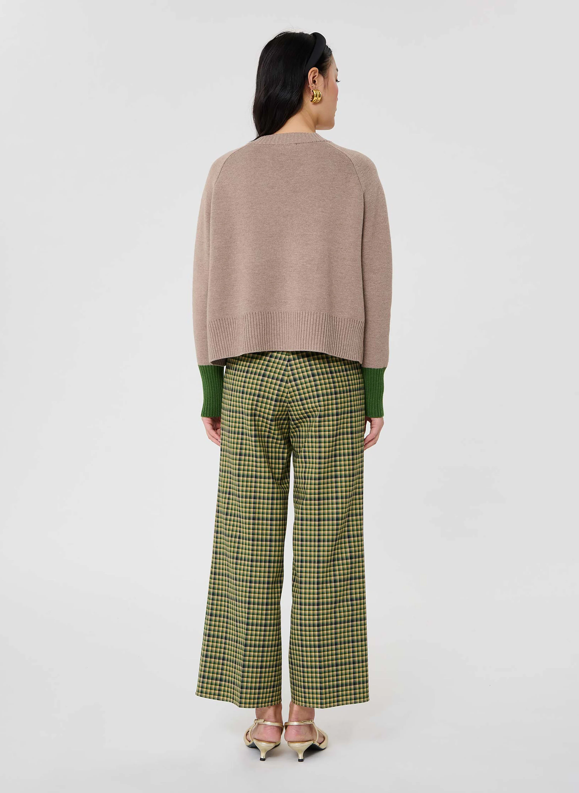 PROMESSE - Pull ample boutonné en maille| Marron