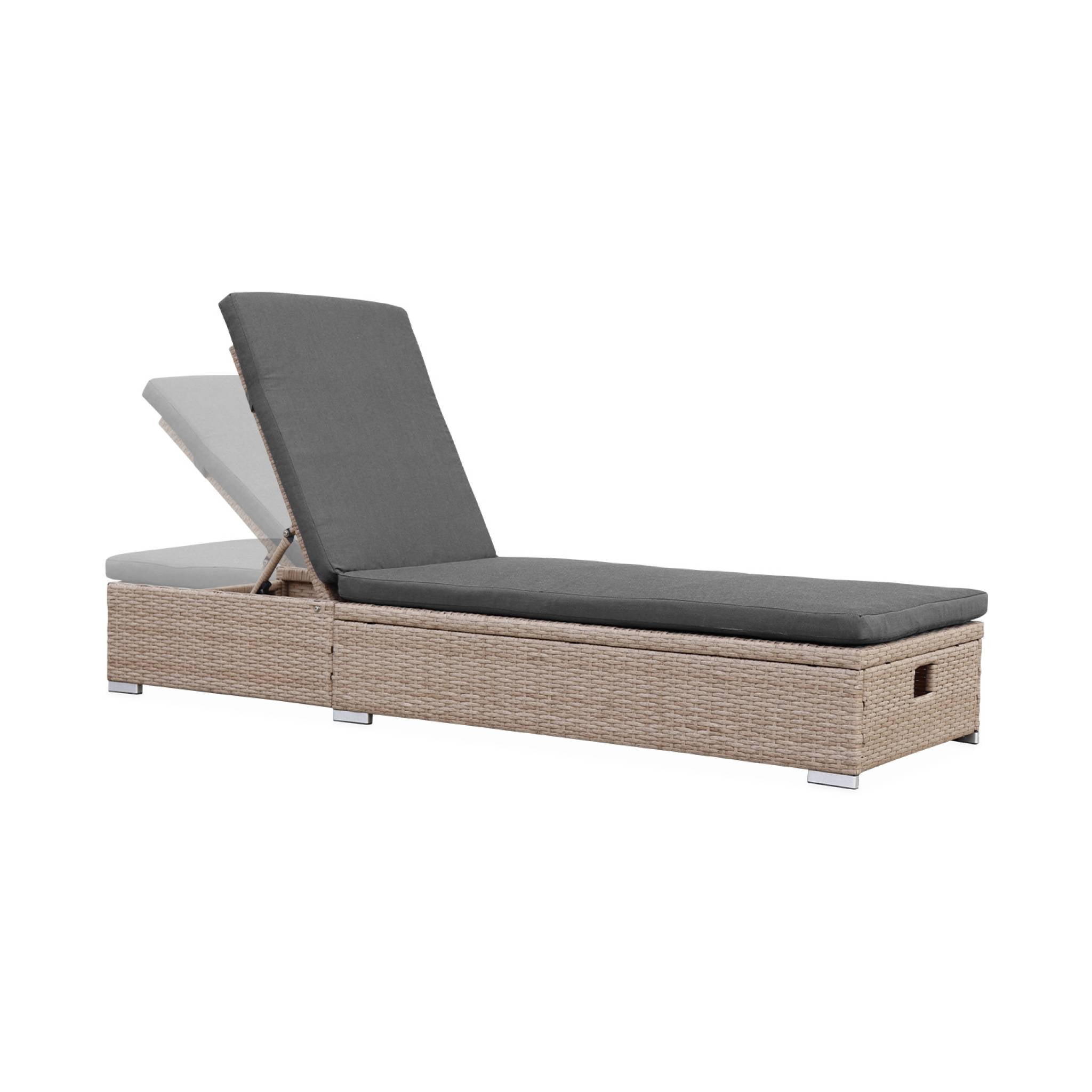sweeek - Polyester geweven hars ligstoel, multi-positie (set van 2)