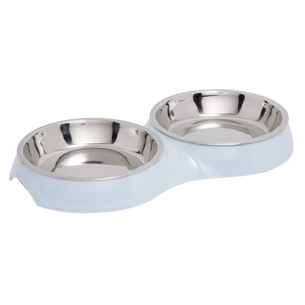 Gamelle double en inox pour chat 2x190 ml