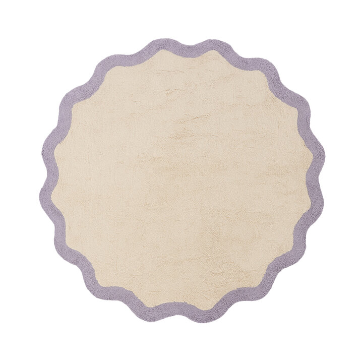 Rond Wasbaar vloerkleed - Hazy Lila/Creme