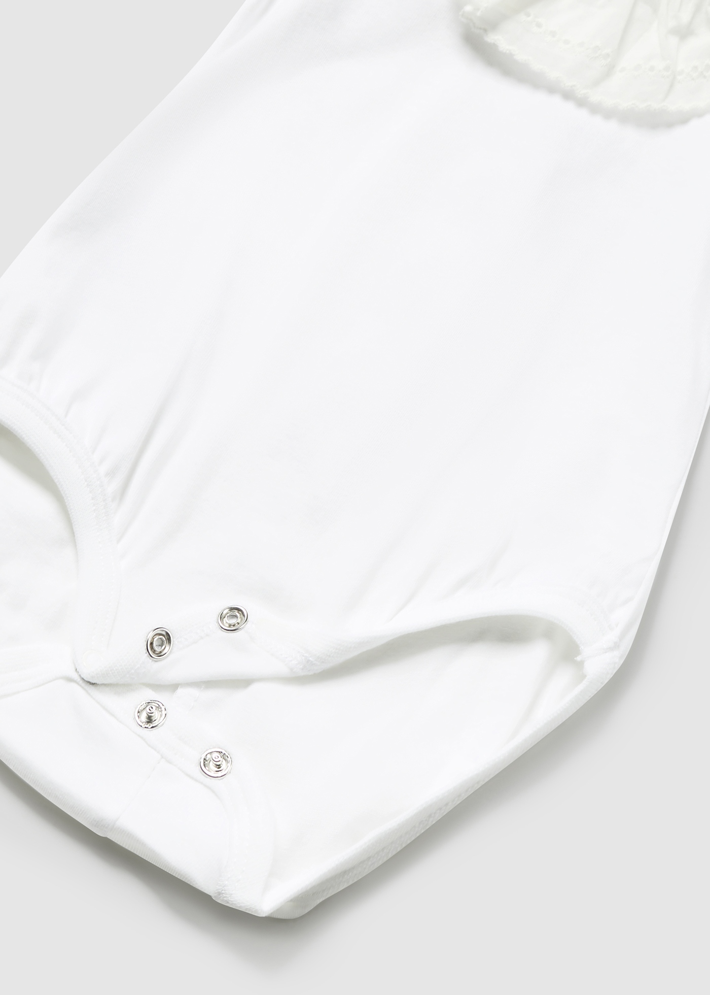 Body para recém-nascido Better Cotton com babado, branco-creme