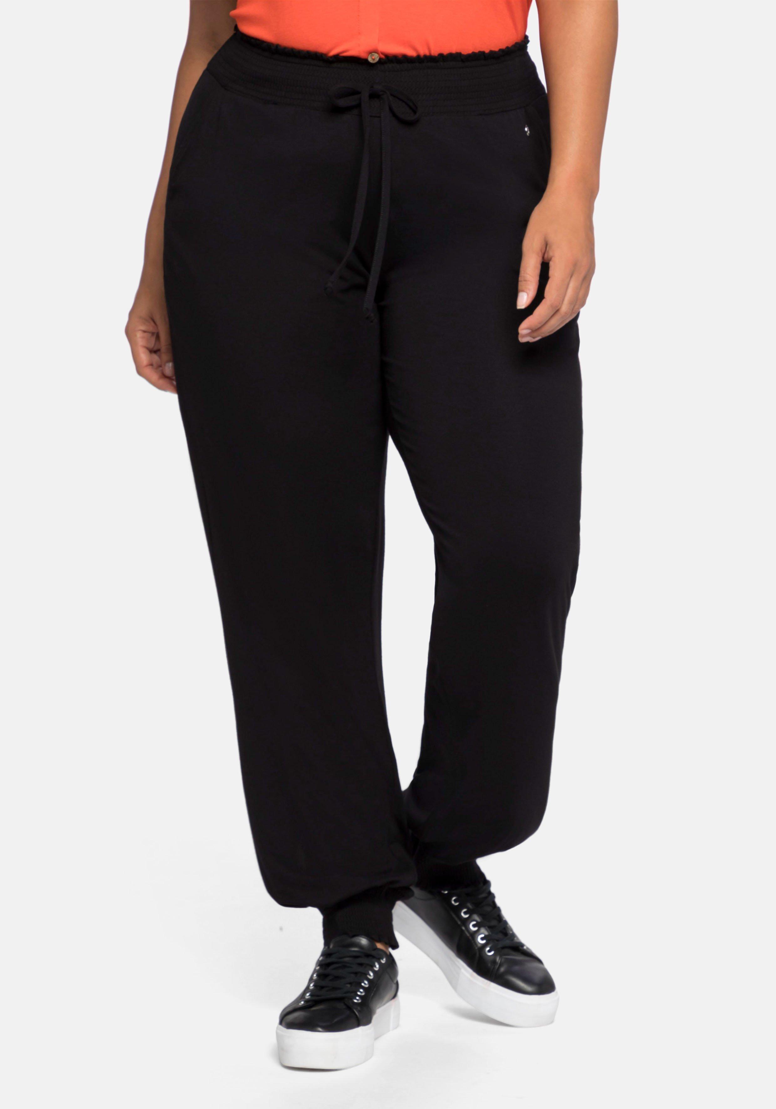 Jerseyhose im Joggpants-Stil, mit gesmoktem Bund