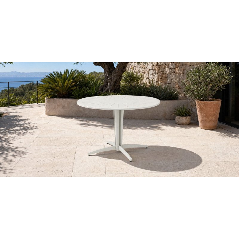 Table d'extérieur ronde OUDON - structure aluminium