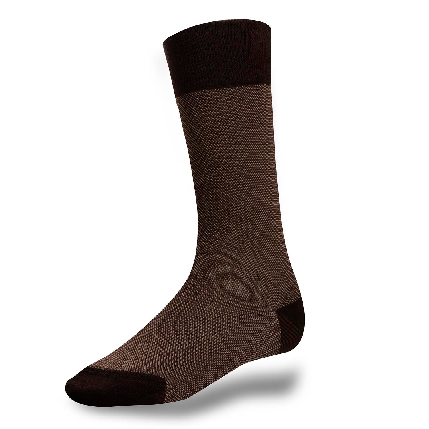 Chaussettes marron caviar en coton fil d'Ecosse