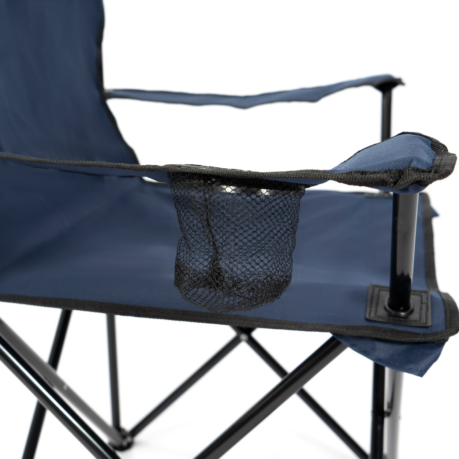 24MOVE® Campingstuhl Faltstuhl, blau, mit Getränkehalter und Tragetasche Outdoor, faltbar max. 100kg, Angerstuhl, Klappstuhl