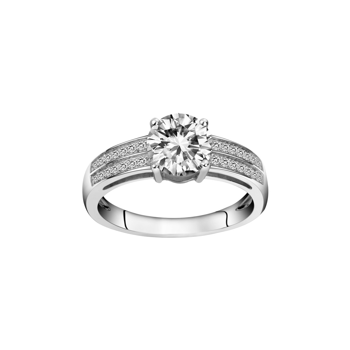 Bague de fiançailles en Argent avec oxyde de zirconium blanc