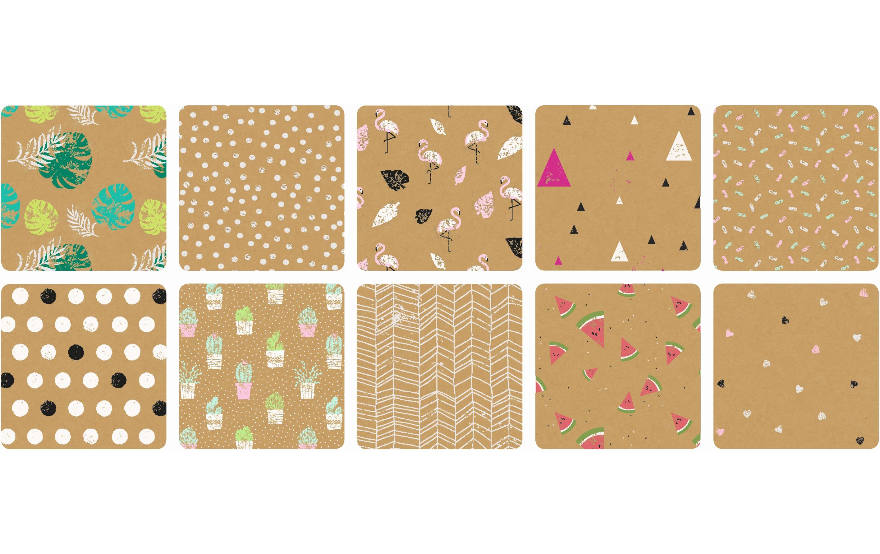 Kraftkarton Kraftpapier Motivblock A4, 20 Blatt BraunMotivblock aus Kraftpapier A4