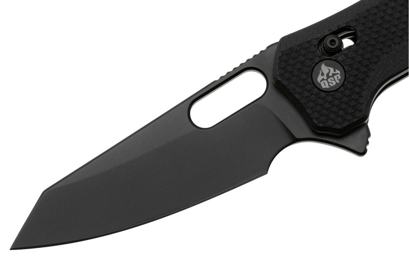 QSP Knife Emu 164-A2, Black 14C28N, Black Micarta, zakmes