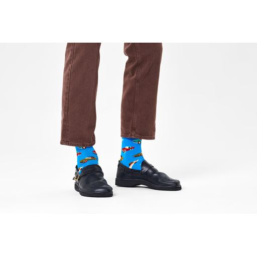 Happy Socks Car Strømper, Blue, 41-46