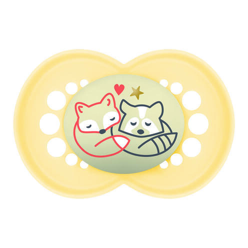 Lot de 2 sucettes Original dès 18 mois Planet Love Night - Coloris aléatoire - MAM