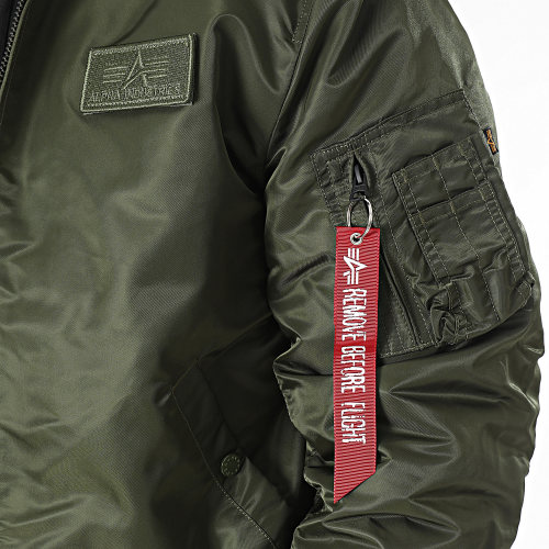 Veste Bomber Capuche MA-1 D-Tec 183110 Vert Kaki Noir