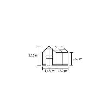 Tuinkas Royal Well Birdlip 44 zwart gecoat met 3mm veiligheidsglas