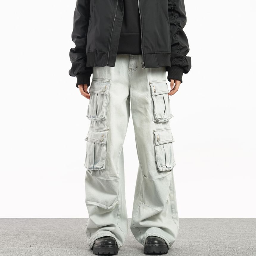 DuckleBeam - Mid Rise Pocket Detail Wijde Broek