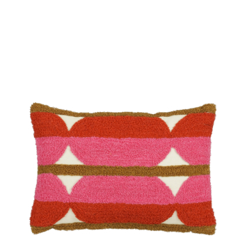 Kussen tufted roze - l35xb25xh10cm