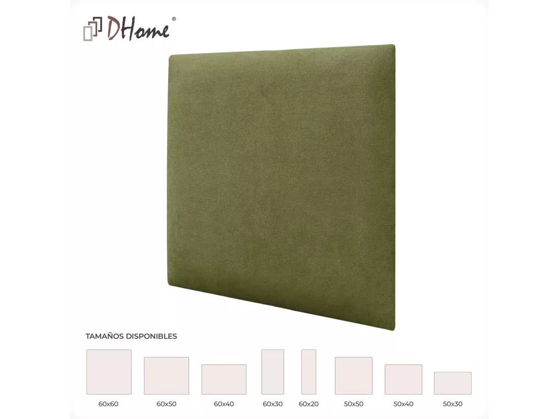 DHOME Lot de 8 Panneaux Rembourrés en Tissu Aqualine Autocollants pour Mur Acoustiques Absorbants Protection contre les Chocs (Vert, 50x50cm, x8)