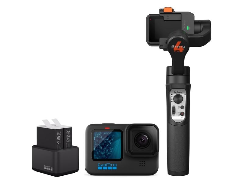 GoPro Actionkamera Hero11 Hohem Pro4 Kit Ultimative Action-Kamera mit Doppelladegerät und zwei Enduro-Akkus inkl. Gimbal