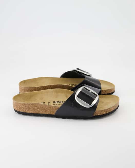 Birkenstock Madrid Big Buckle Pantoletten in Schwarz