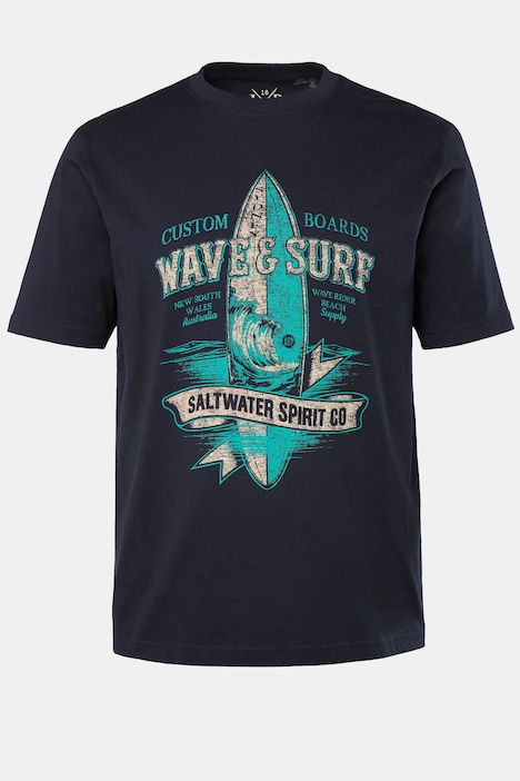 T-Shirt, Halbarm, Brust-Print, bis 8 XL