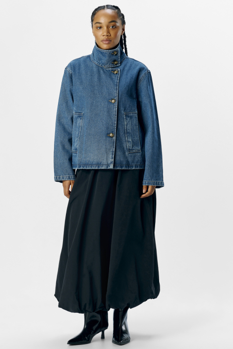Object blauwe dames jas