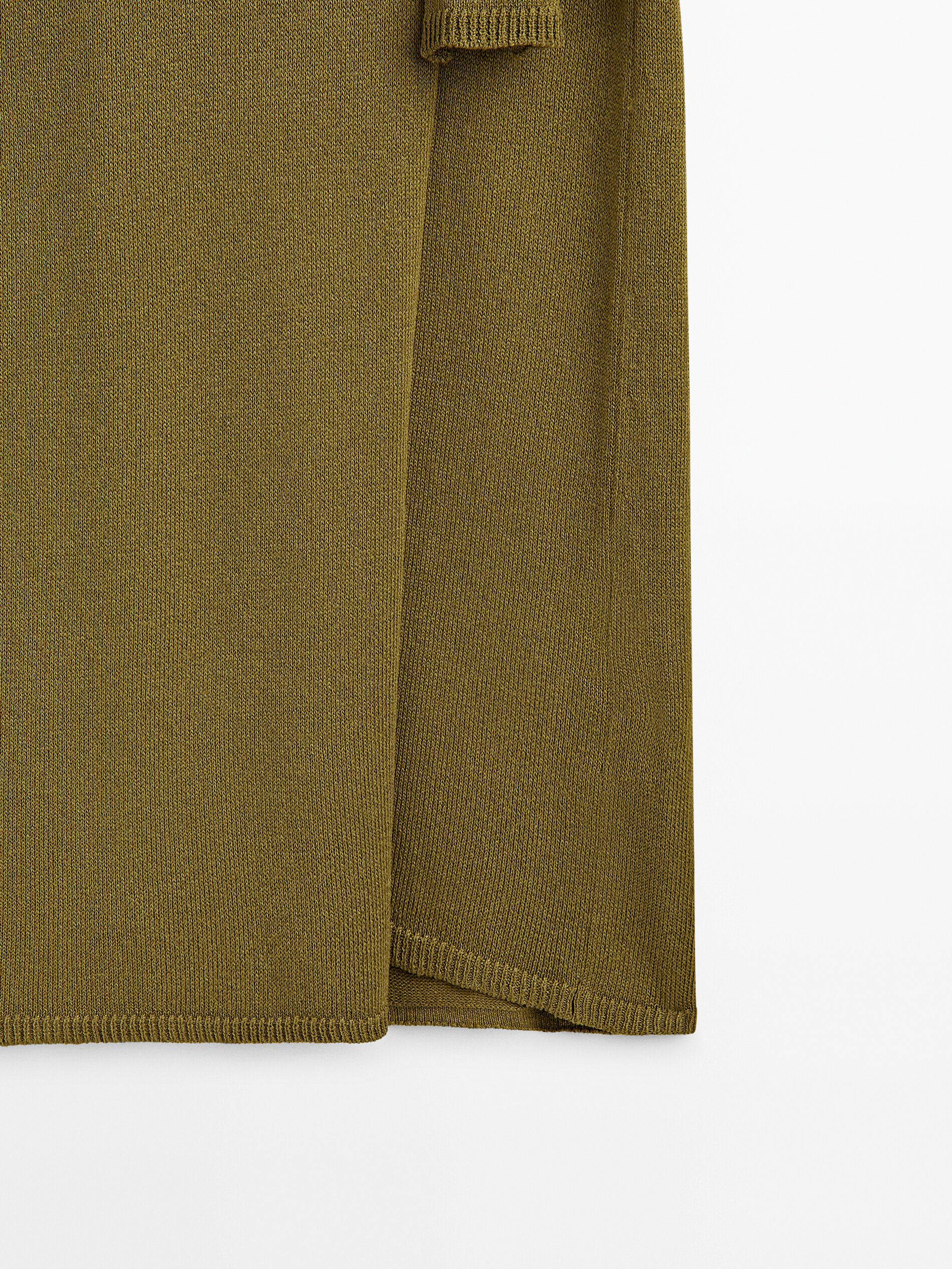 Saia de tricô com nó lateral - OLIVE