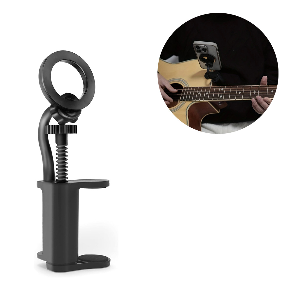 Universal MagSafe Gitarren Smartphone Halterung 360° Drehbarer Handy Clip für Gitarre / Bass / Ukulele - Schwarz