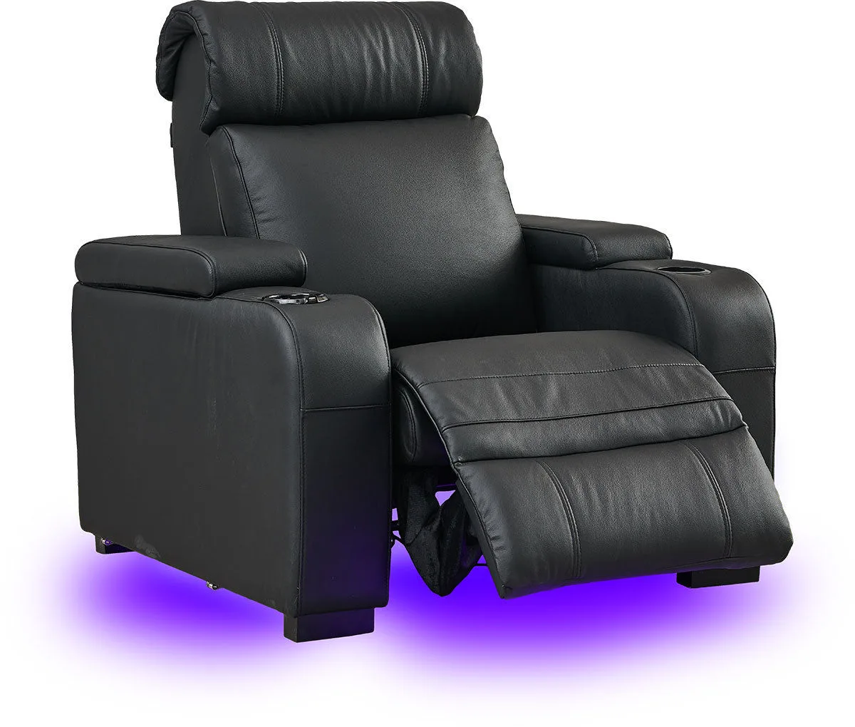 Lumene Hollywood Luxury III Noir (1 place, cuir synthétique) Fauteuils cinéma
