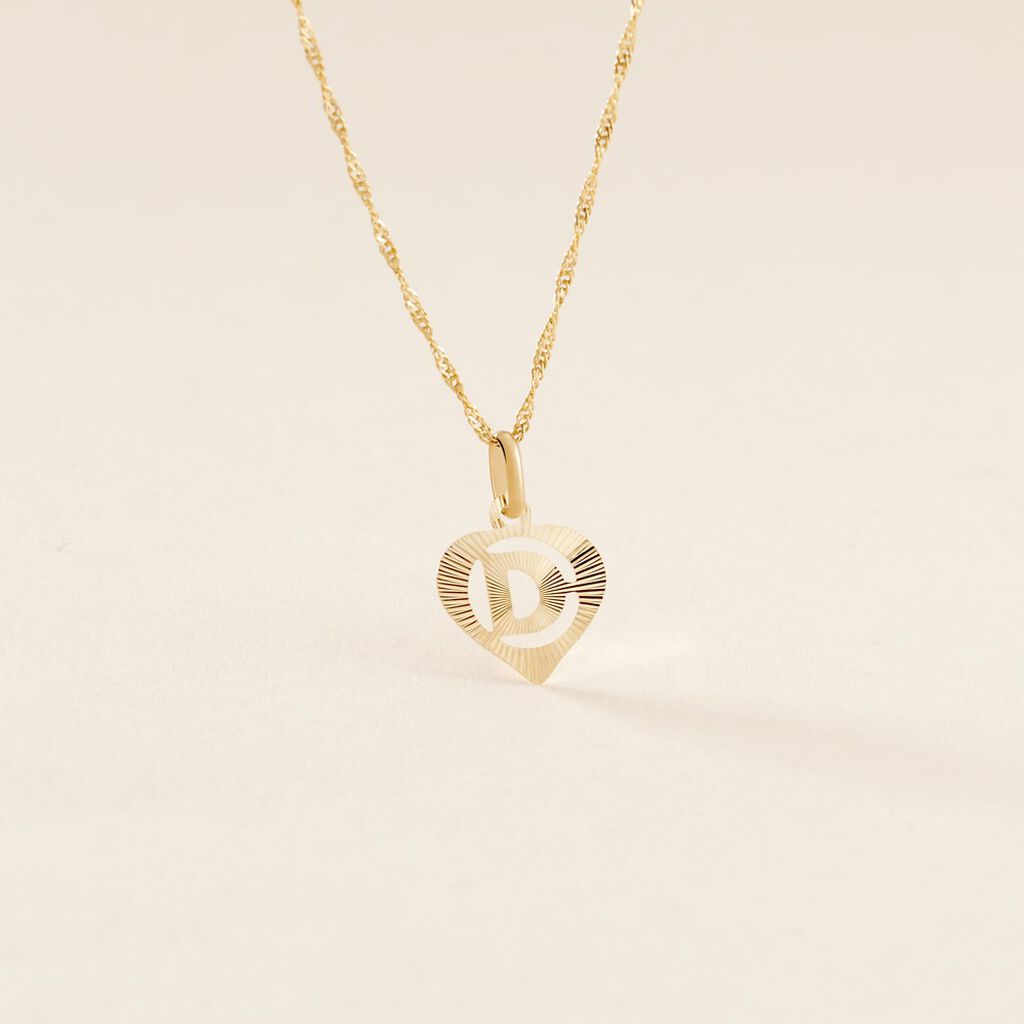 Pendentif Eudocie Coeur Lettre Or Jaune