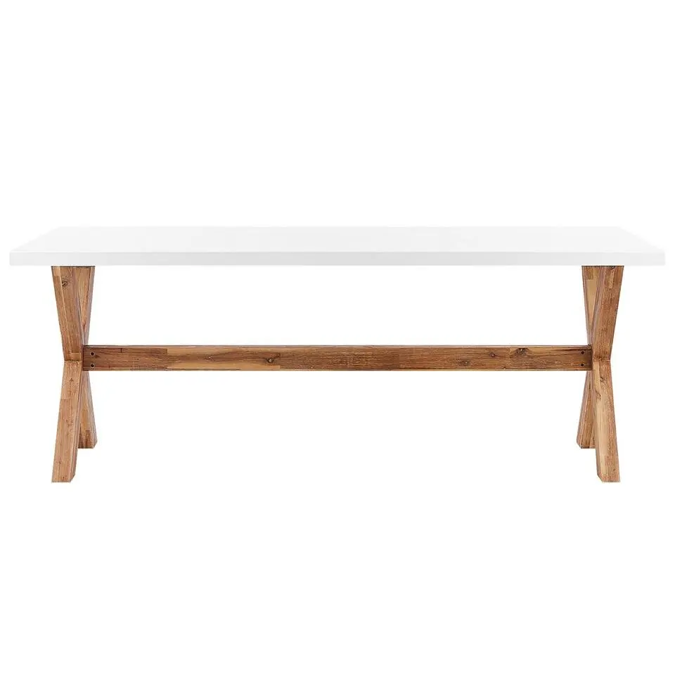 OLBIA - Tuinset voor 6 stoelen - Wit/Beige - Vezelcement