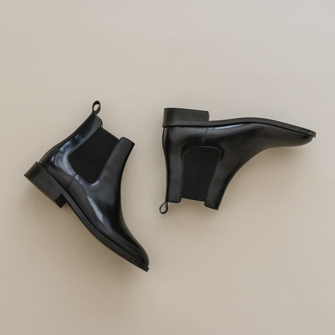 Bottines  en cuir noir