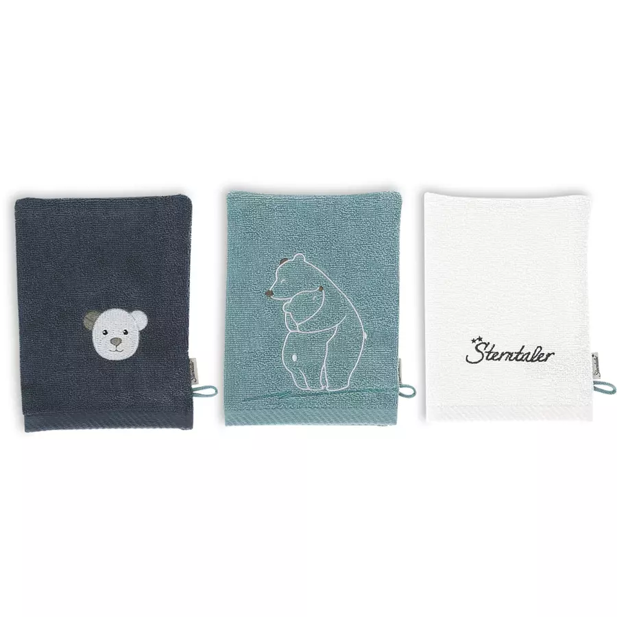 Sterntaler Waschhandschuhe 3er Pack Elia dunkeltürkis