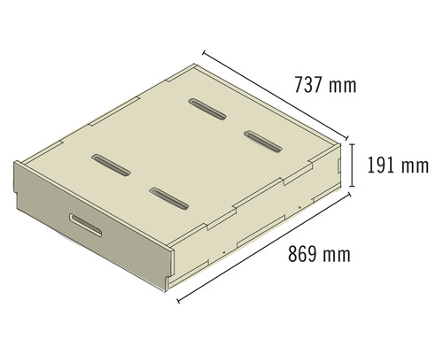 Buildify Campingbox Robert ladesysteem 869x737x191 mm (LxBxH) (zonder montage- en bevestigingsmateriaal)