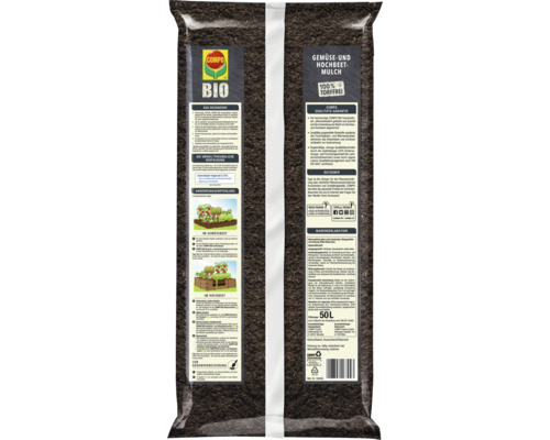 COMPO BIO turfvrije groente- en verhoogde bedmulch 50 L