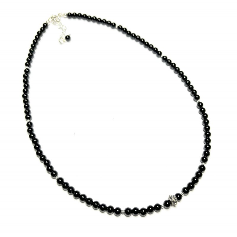 Collier Onyx Noir Argent 925