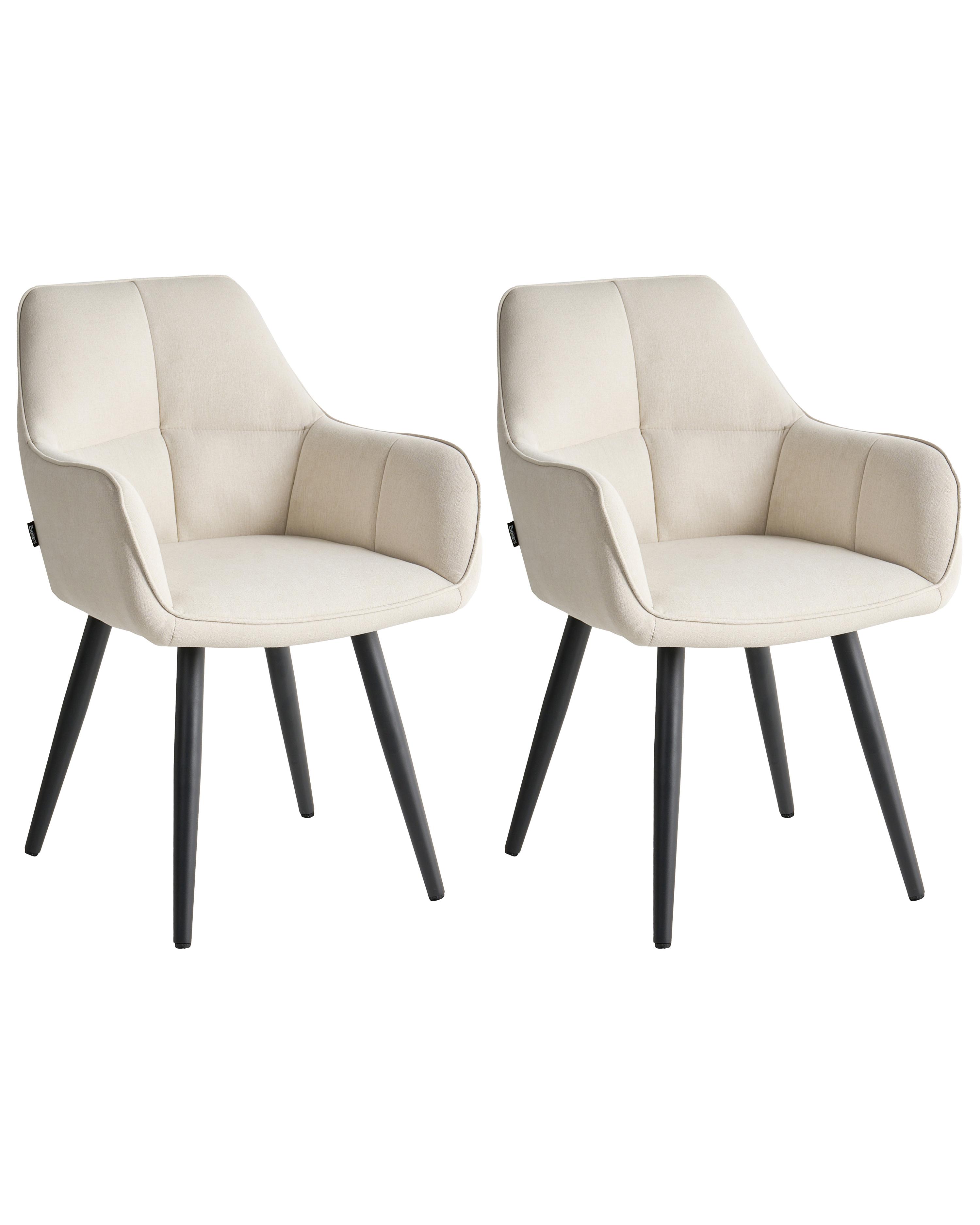 Set van 2 eetkamerstoelen TIRANO Kunstlinnen Lichtbeige