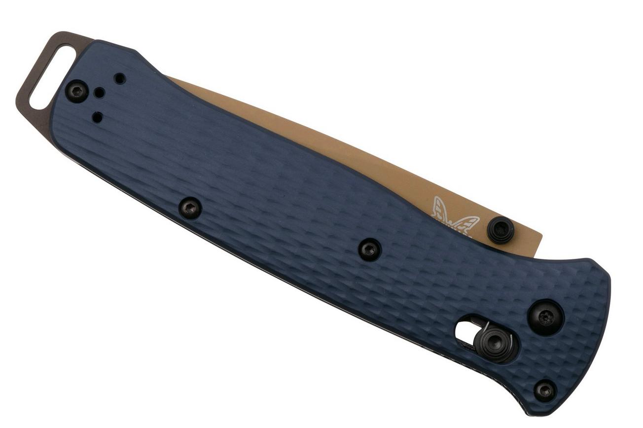 Benchmade Bailout 537FE-02, CPM-M4, Flat Dark Earth, Blue Aluminium, zakmes