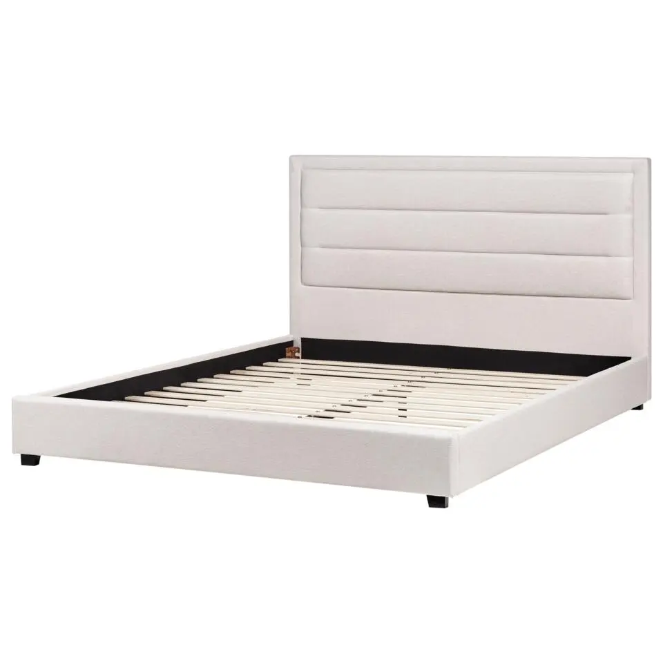 ROUEN - Bed - Lichtbeige - 180 x 200 cm - Polyester