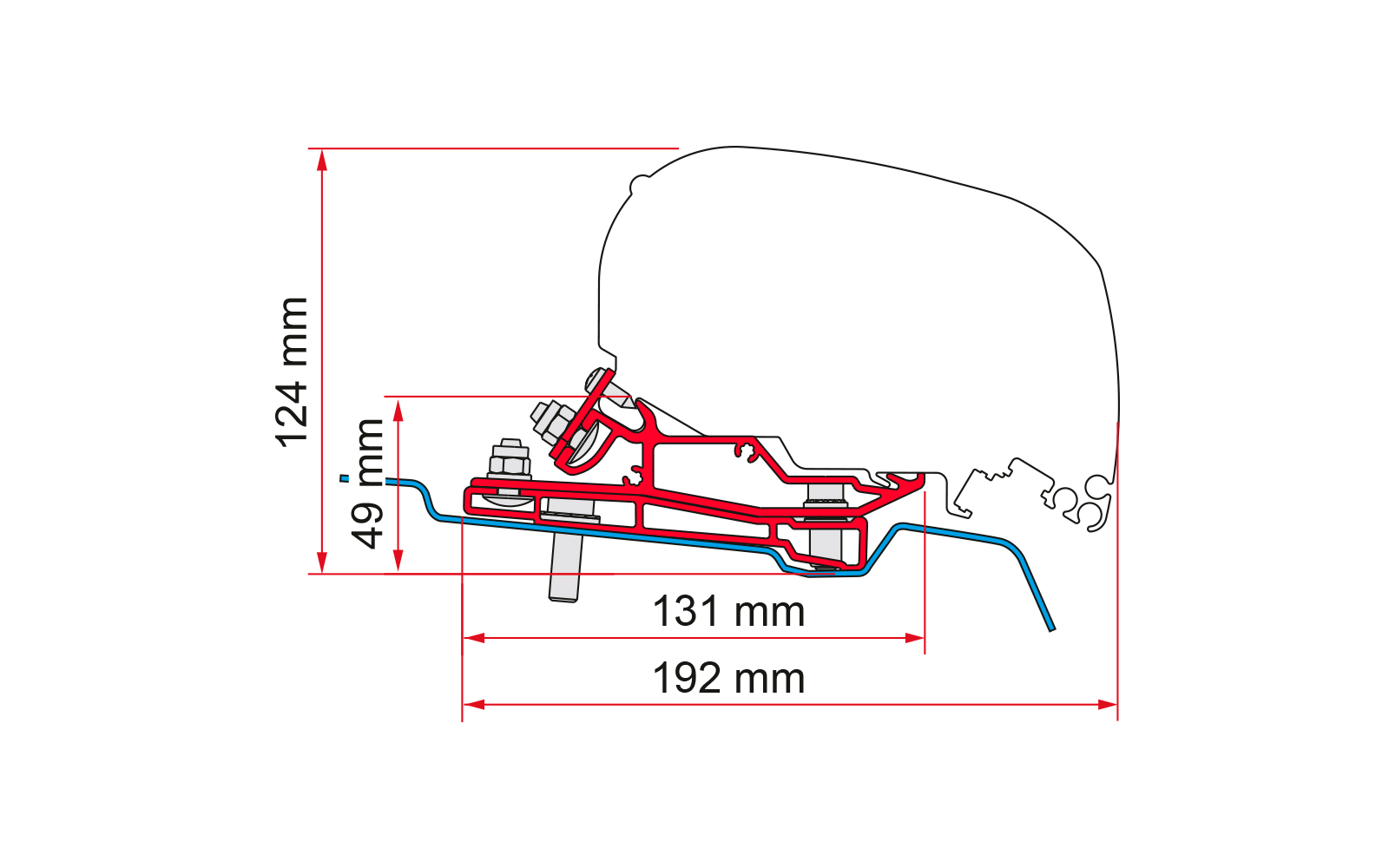 Fiamma Markisen-Adapter F80/F65 Ford Transit H3 400